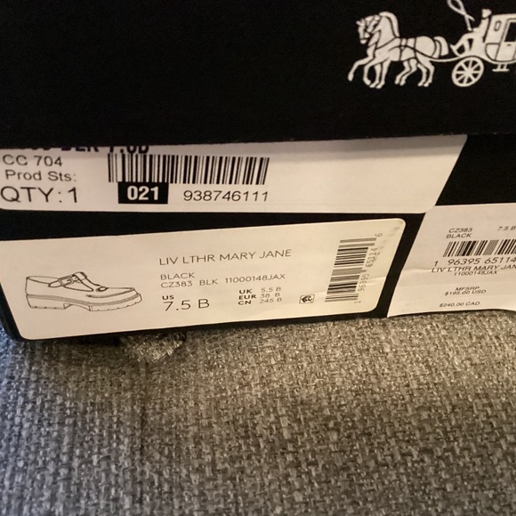 COACH Women's Liv Leather Mary Jane Flats, size 7.5 - Picture 14 of 14